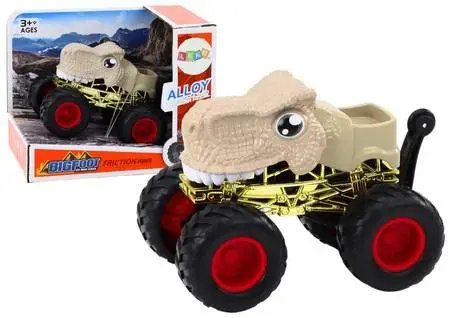 Terenówka dino duże gumowe koła beżowa - Leantoys