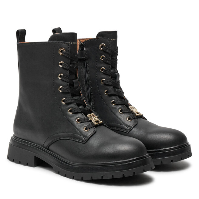 Trapery Tommy Hilfiger Lace Up Bootie T3A5-33568-0092 S Czarny