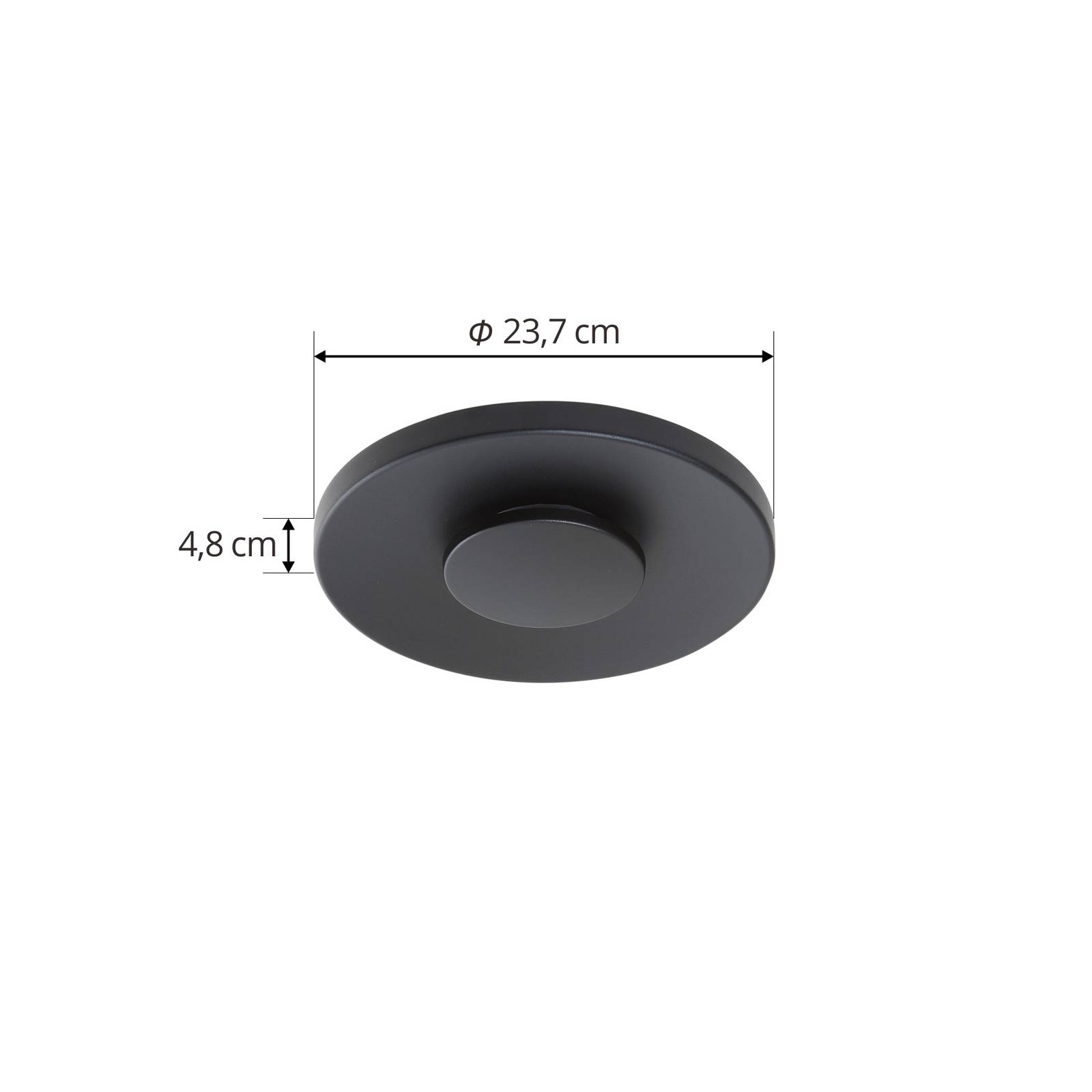 Lucande kinkiet zewnętrzny LED Kayana, czarny, aluminium, 24 cm