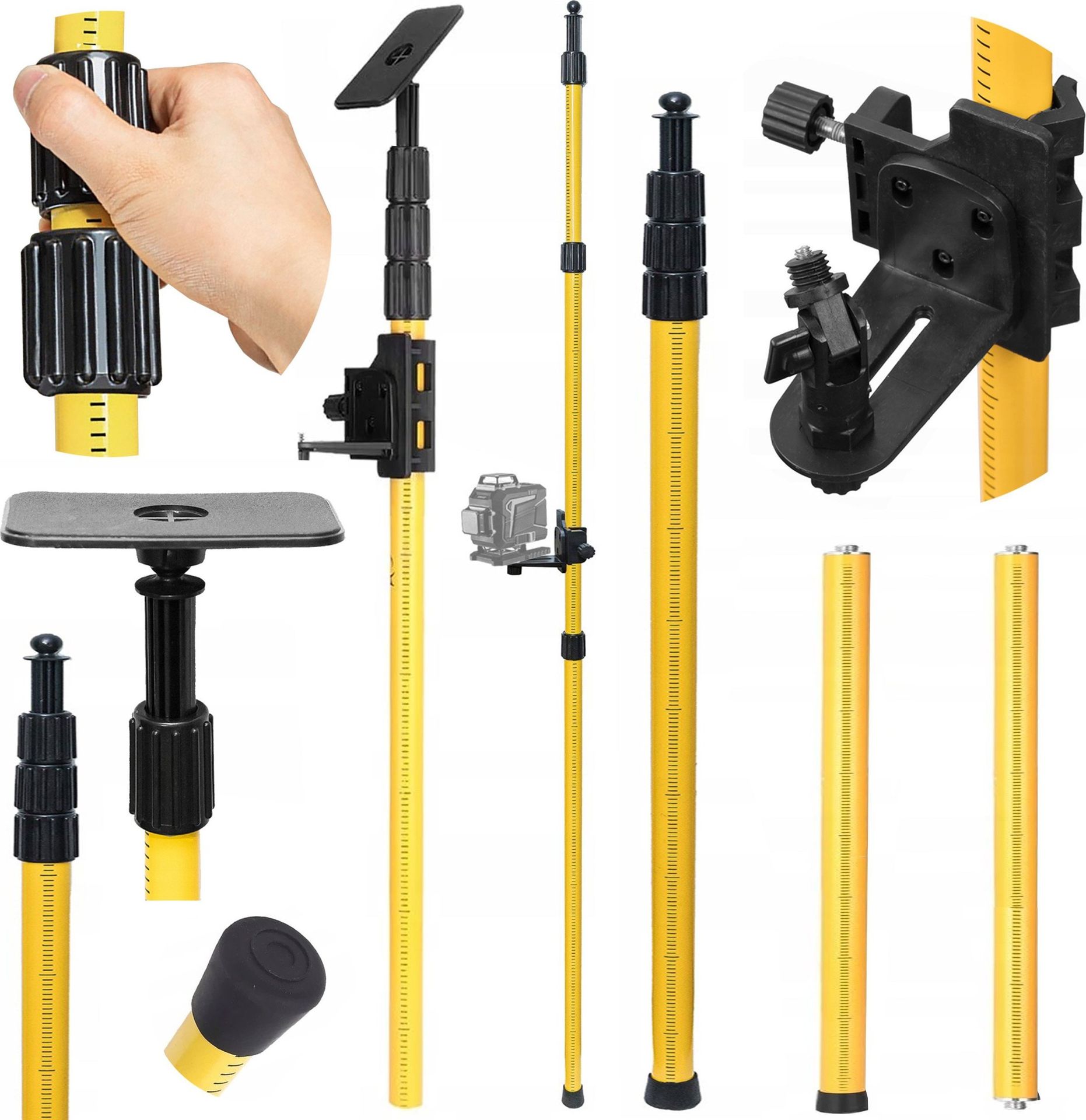 Deko STATYW ROZPOROWY TYCZKA DO LASERA POZIOMICY 285 CM +ADAPTER DO SKOSÓW DEKO