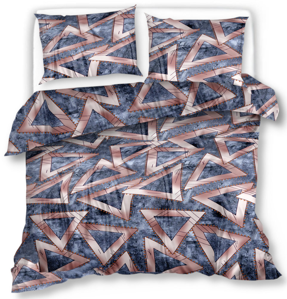Pościel Satynowa 160X200 Trójkąty 18348