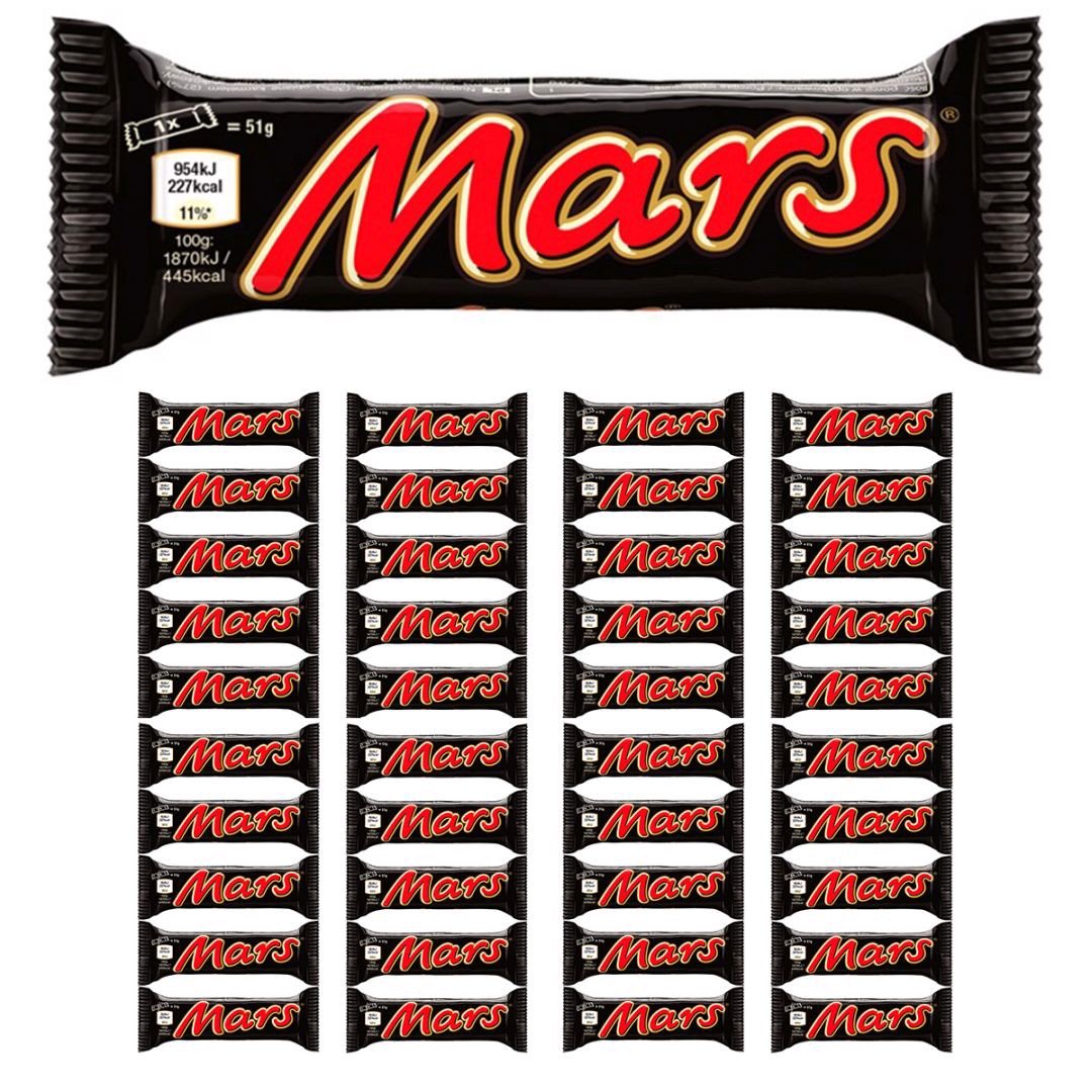 Mars Baton z nugatowym nadzieniem oblany karmelem i czekoladą 51 g x 40 sztuk