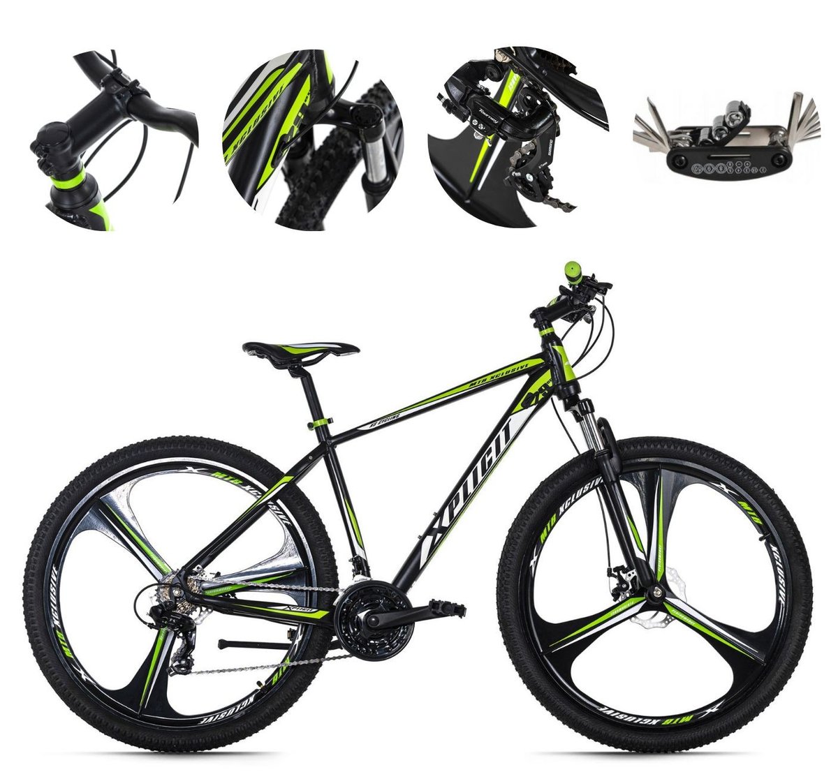 Rower Górski MTB 29 Hardtail Męski Cyngle Tarcze Odblaski Dzwonek Stopka