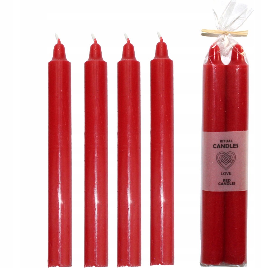 Świece intencyjne świece rytualne MIŁOŚĆ zestaw czerwonych świec 4 sztuki