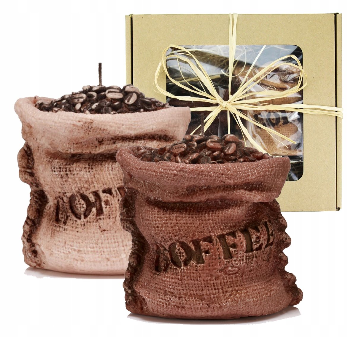 Prezent na dzień mamy zestaw prezentowy kawa 2 świeczki cappuccino i ciemna