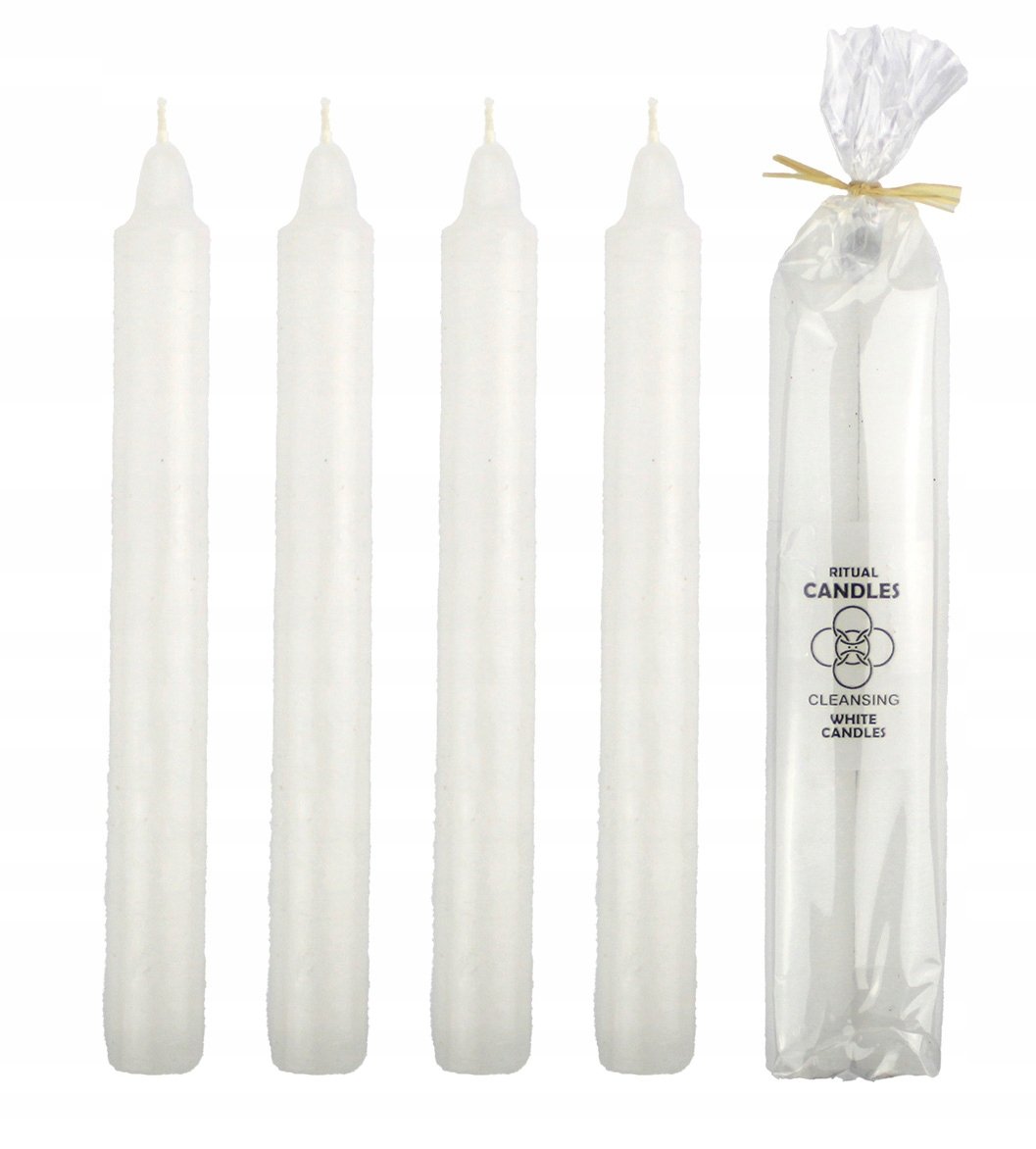 Świece intencyjne świece rytualne CZYSTOŚĆ zestaw białych świec 4 sztuki