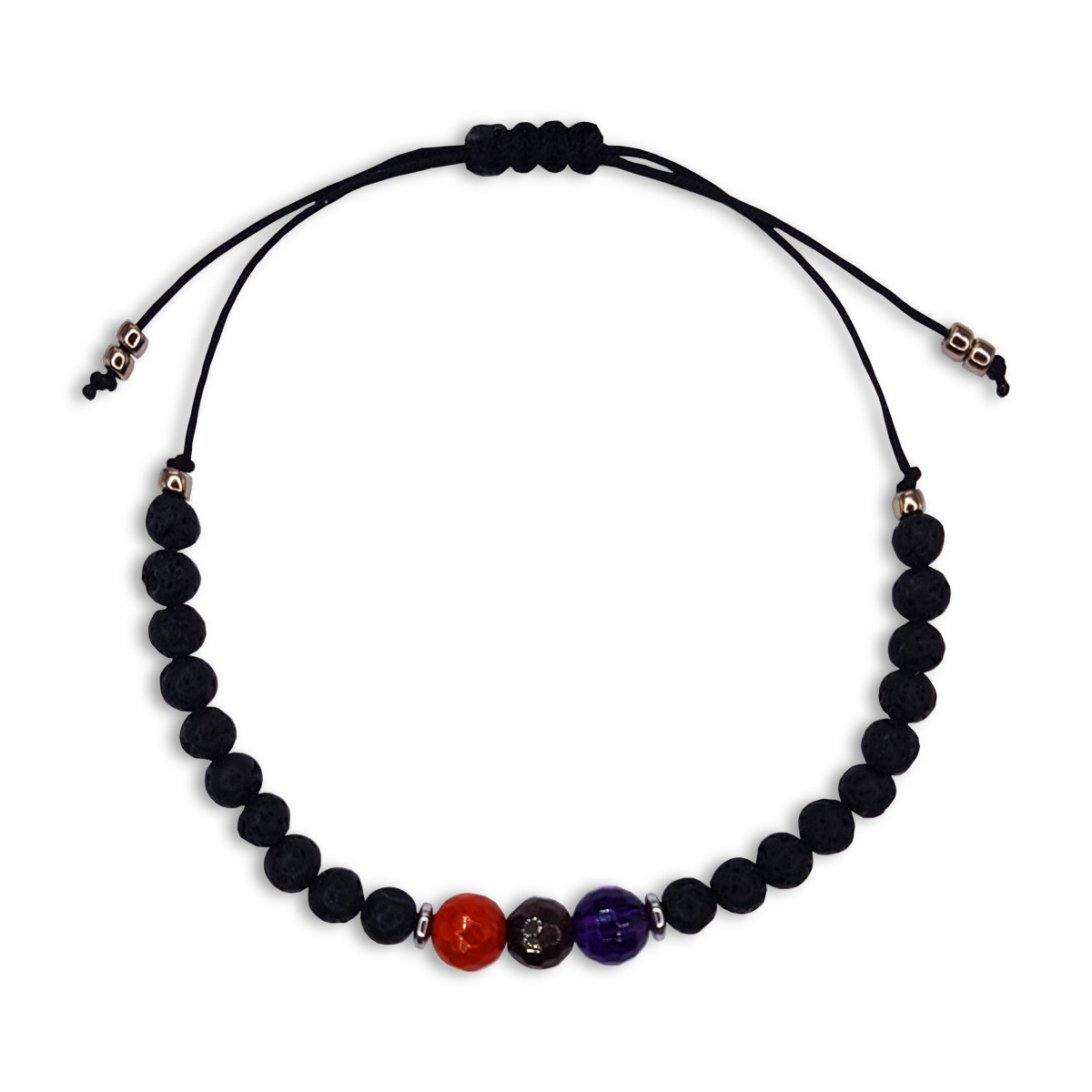 Męska bransoletka ZNAK ZODIAKU BARAN - naturalny jaspis, granat, ametyst