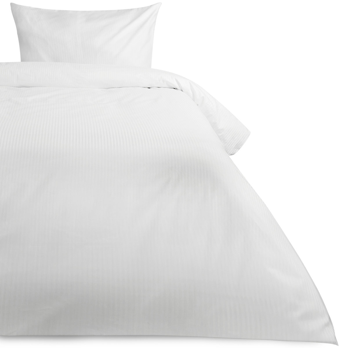 Poszwa hotelowa 140x200 biała adamaszkowa na zakładkę paski 4 mm