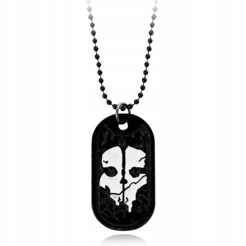 Naszyjnik wisiorek Call Of Duty ghost czarny prezent streetwear Y2K drip