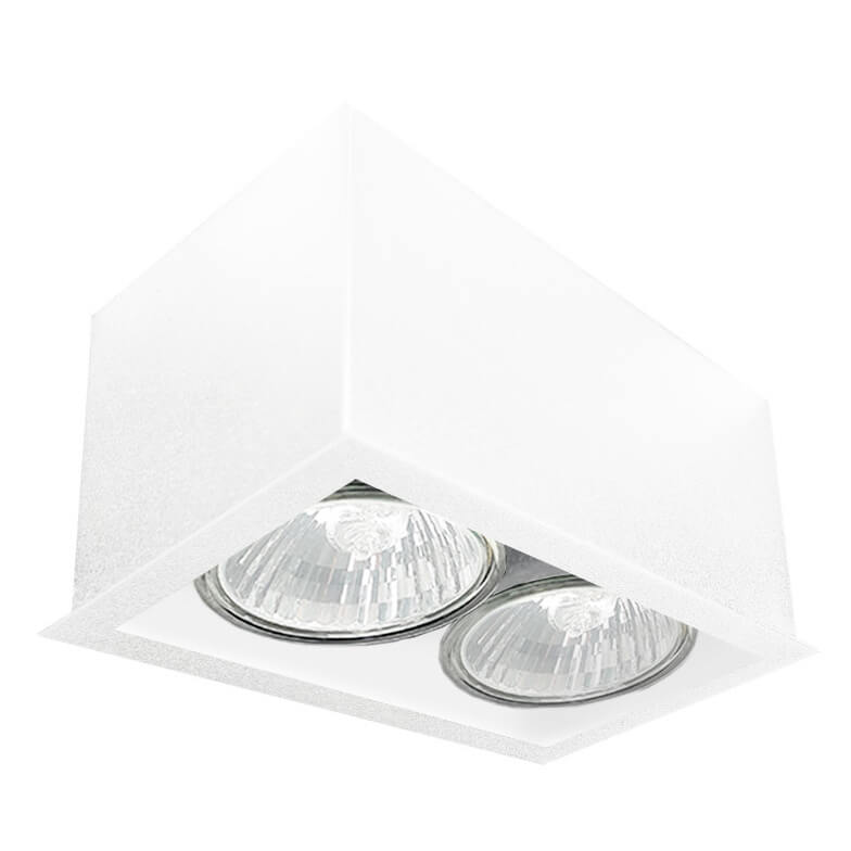 Sufitowa lampa Cage 1081 Shilo natynkowa blok minimalistyczna biała