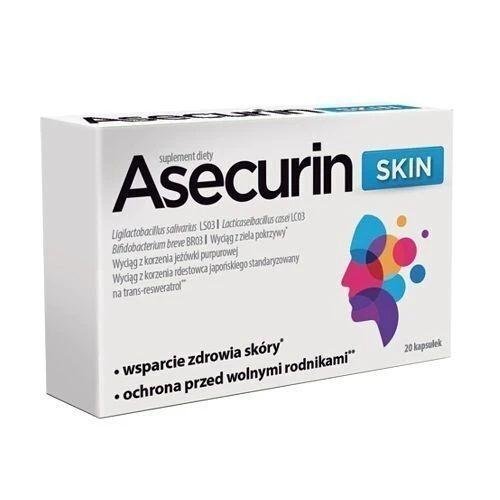Suplement diety, Asecurin Skin na skórę, 20kaps.