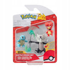 Pokemon 3 Figurki Bitewne Zestaw SQUIRTLE ALOLAN MAROWAK MAGBY PKW3600