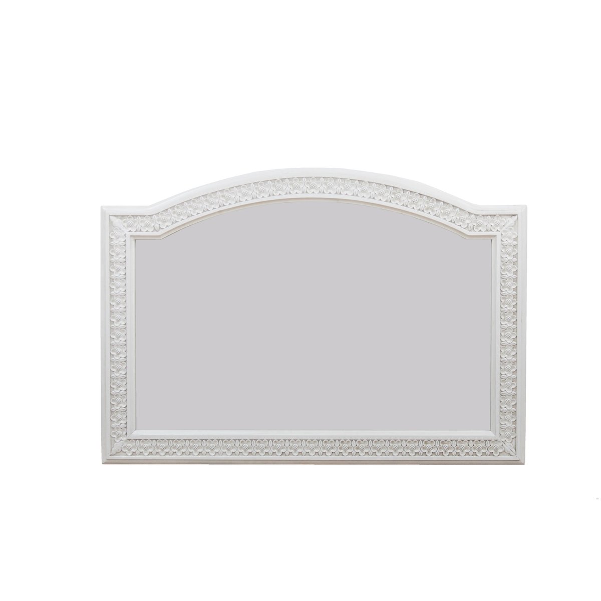 STYLOWE LUSTRO W DREWNIANEJ RZEŹBIONEJ RAMIE KOLOR BIEL ANTYCZNA 152046  / POLOMEBLE