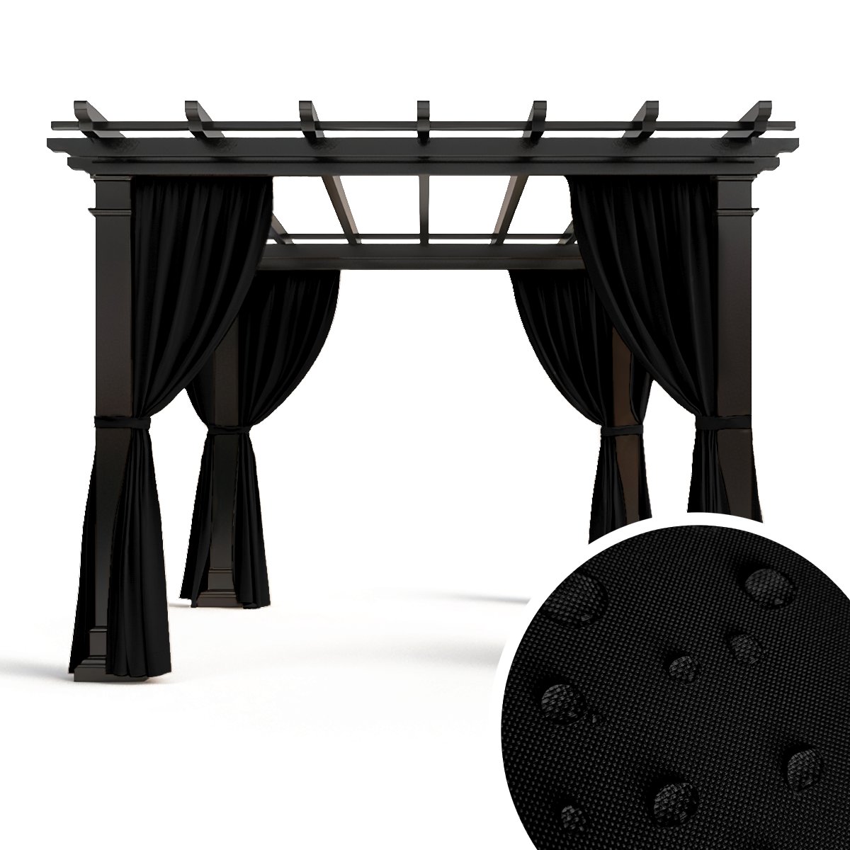 Zasłona zewnętrzna STORM wzór ST01 | czarny 150 x 200 cm