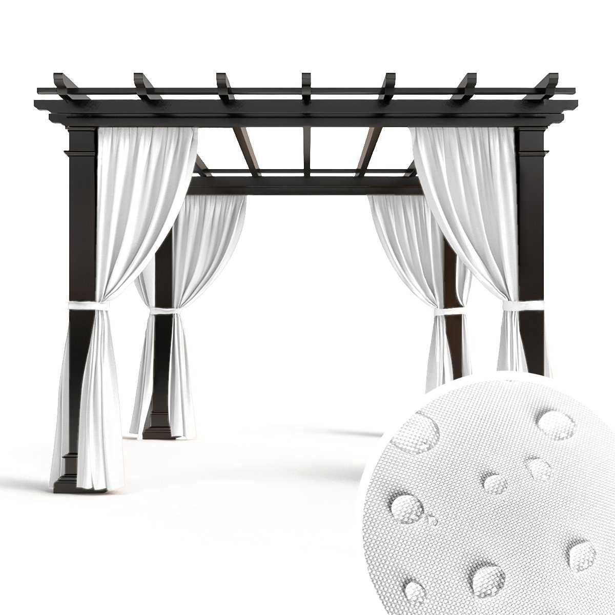 Zasłona zewnętrzna STORM wzór ST33 | biały 150 x 240 cm