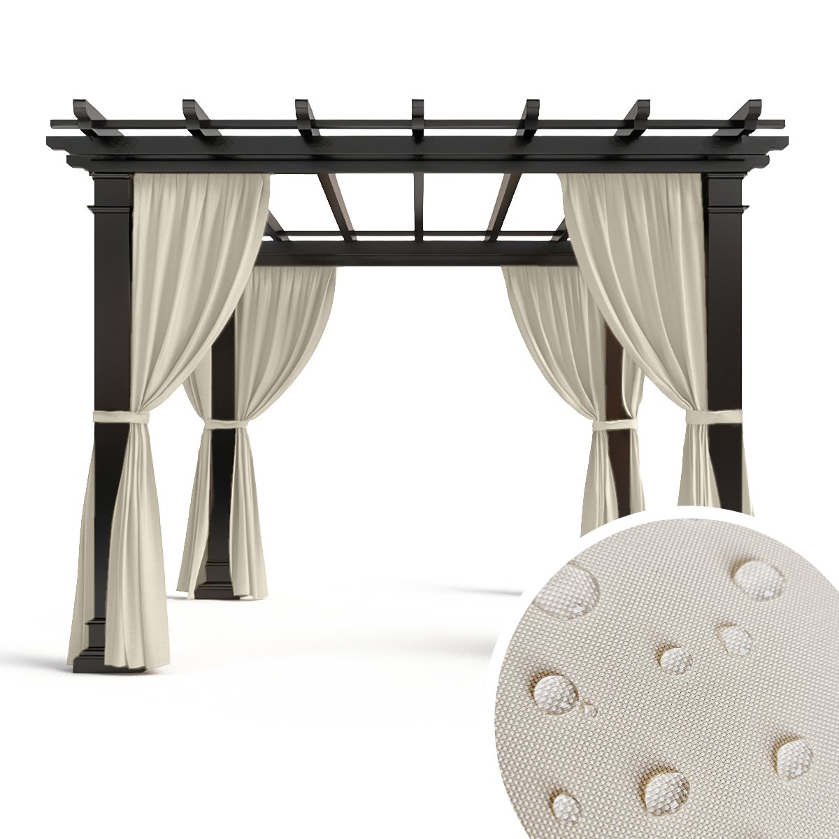 Zasłona zewnętrzna STORM wzór ST16 | ecru 150 x 180 cm