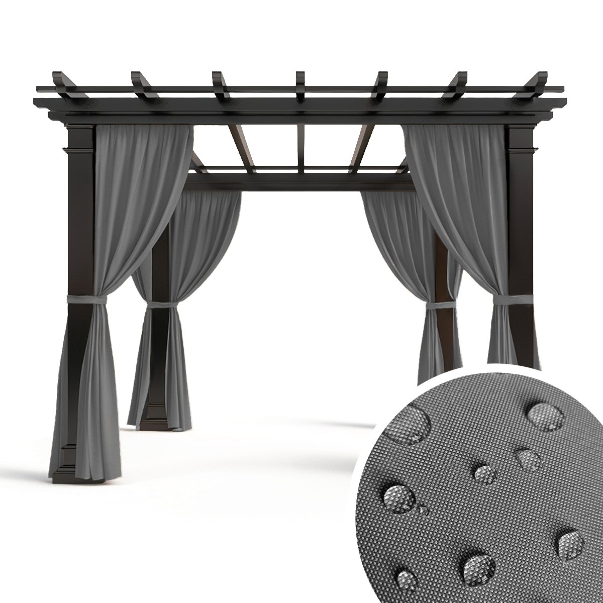 Zasłona zewnętrzna STORM wzór ST23 | szary 150 x 180 cm