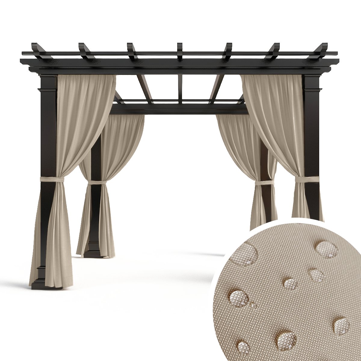 Zasłona zewnętrzna STORM wzór ST17 | beż 150 x 180 cm