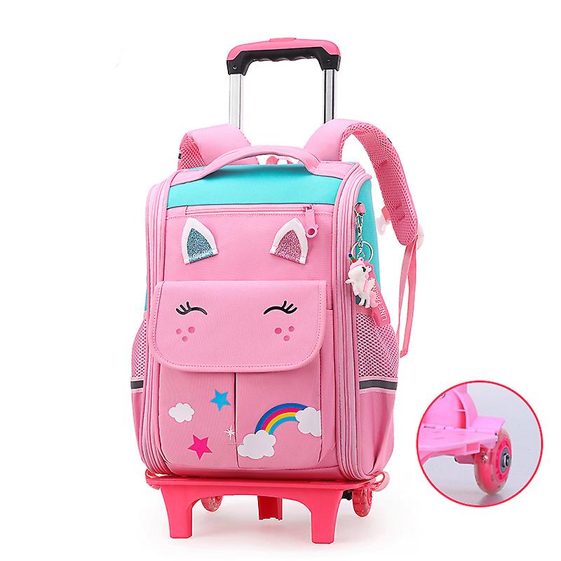 Atuto Szkolny plecak na kółkach dla dziewczynek Torby szkolne na kółkach Szkolny plecak na kółkach dla chłopców Torba na kółkach dla dzieci Różowy
