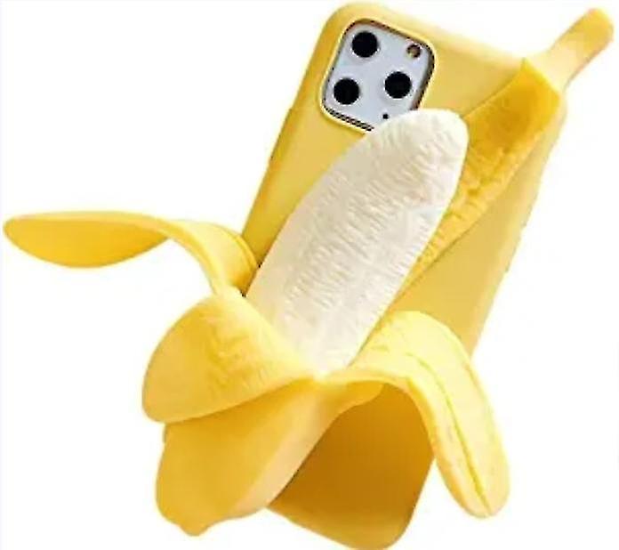 3d Yellow Banana Toy Silikonowe etui na telefon do iPhone'a iPhone 11