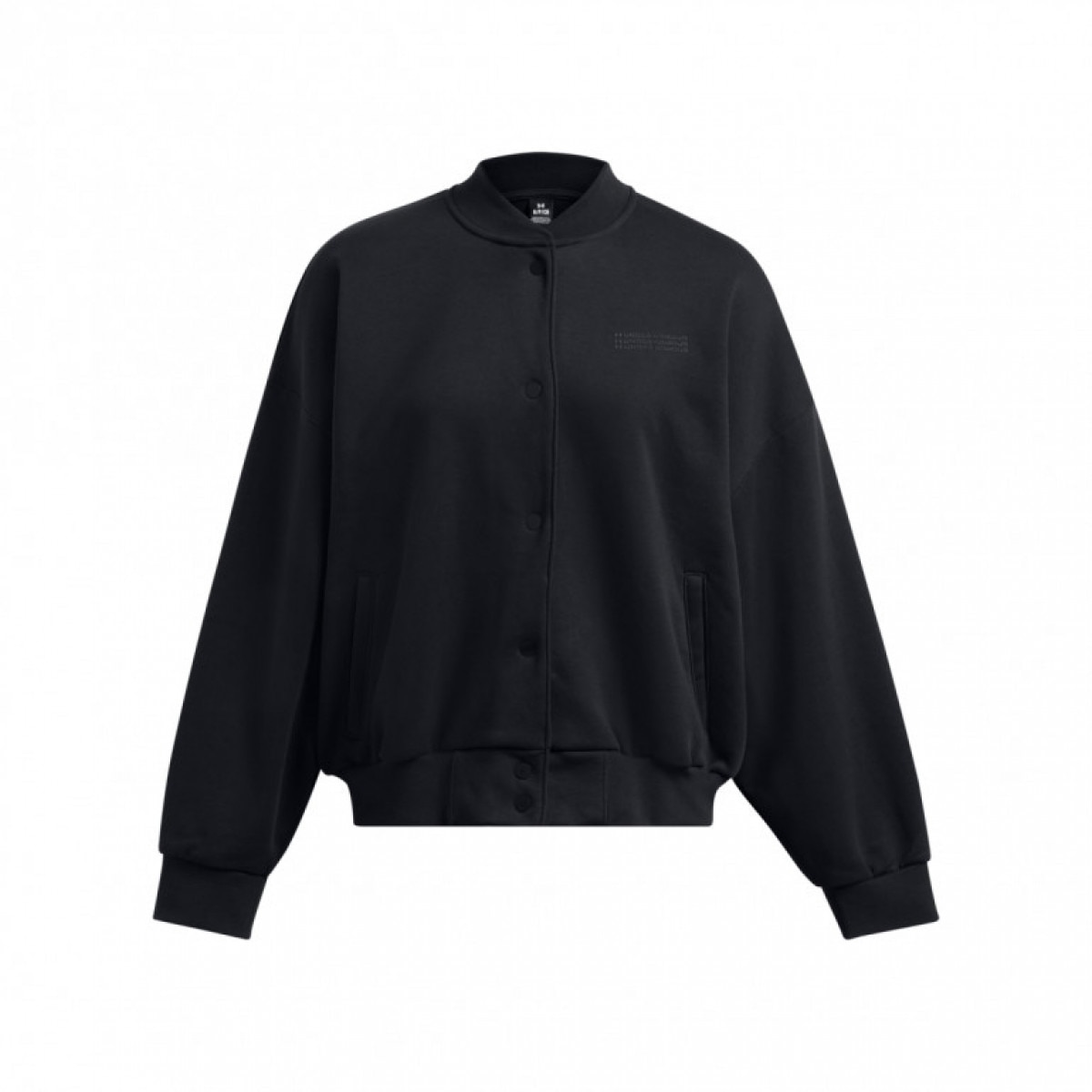 Damska kurtka przejściowa Under Armour UA Icon Flc Varsity Jkt - czarna - UNDER ARMOUR