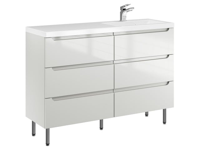 Szafka Stojąca Z Umywalką ETH 120 cm S Prawa - Kaszmir Wysoki Połysk