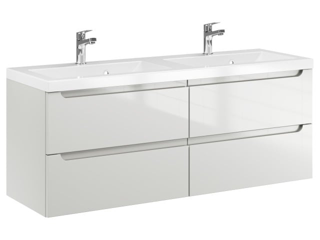 Szafka Wisząca Z Umywalką ETH 120 cm DUO - Kaszmir Wysoki Połysk