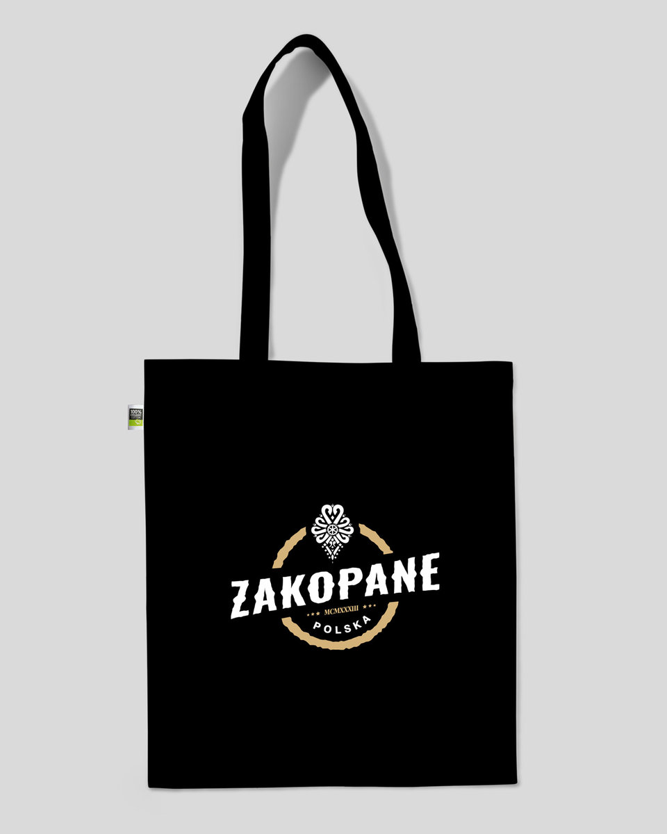 TORBA BAWEŁNIANA NA ZAKUPY ZAKOPANE Czarny