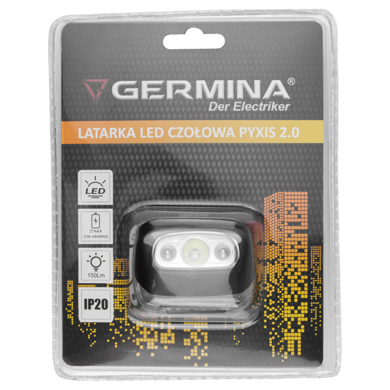 Lampa czołowa LED, bateryjna, 150 lm, Pyxis 2.0, GERMINA