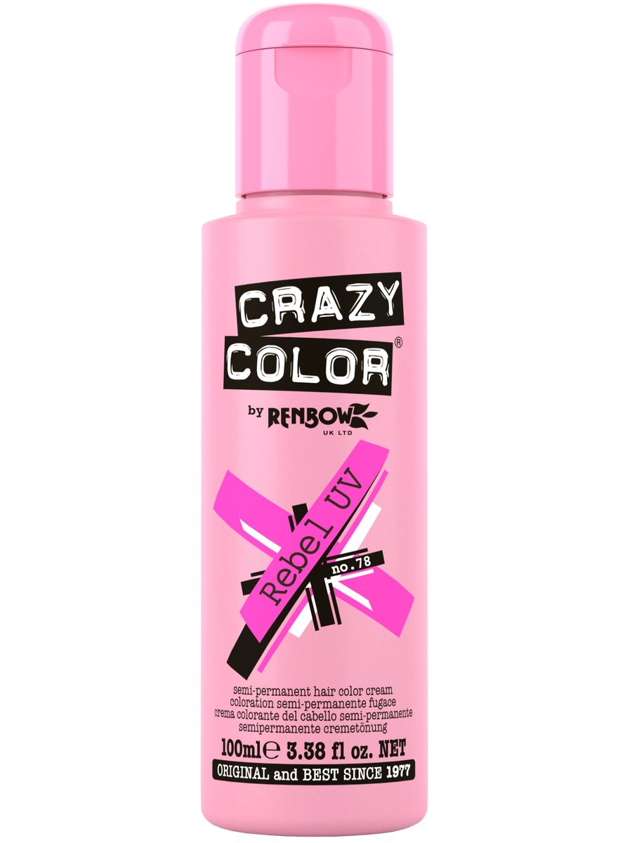 Crazy Color neonowo różowy toner UV do włosów 78 Rebel 100ml