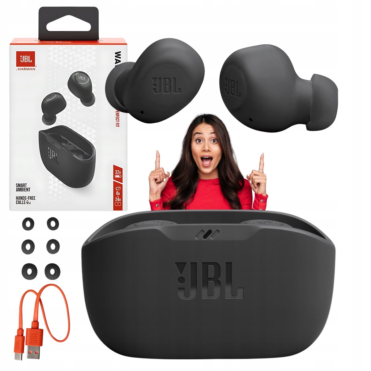 JBL WAVE BUDS Czarny