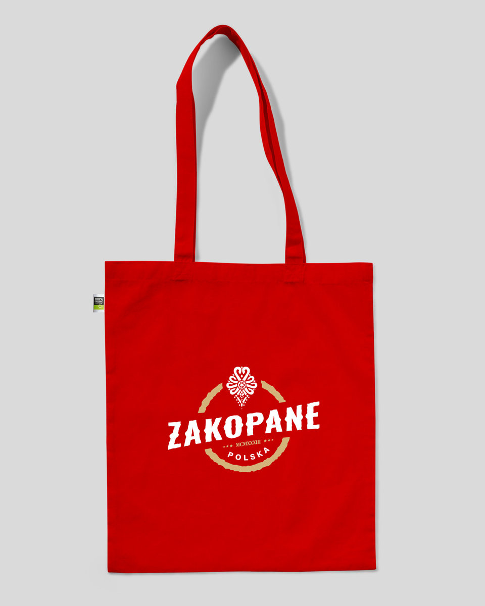 TORBA BAWEŁNIANA NA ZAKUPY ZAKOPANE Czerwony