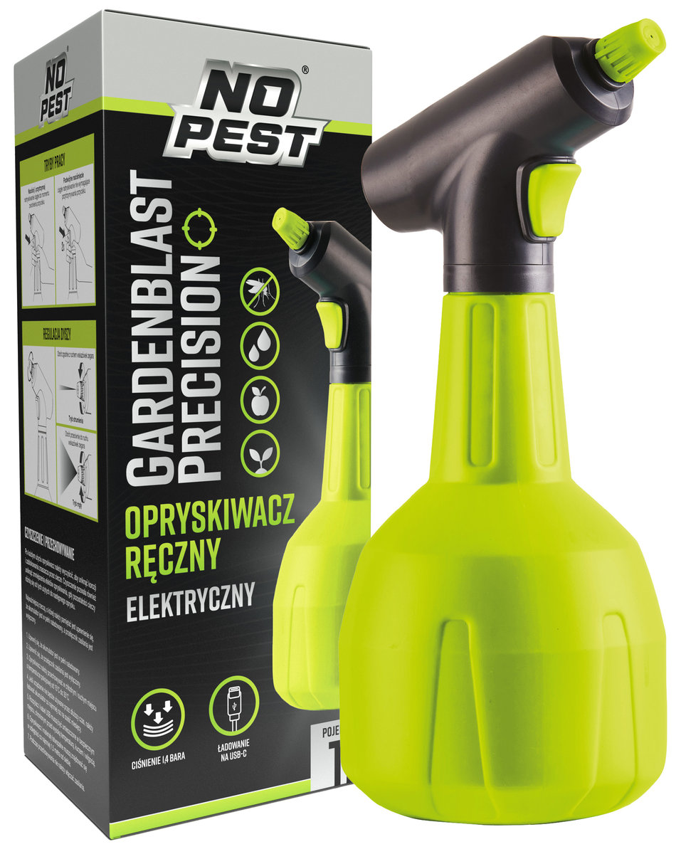 Opryskiwacz Ręczny Elektryczny NO PEST 1L Gardenblast Precision Automatyczny Spryskiwacz do Domu i Ogrodu