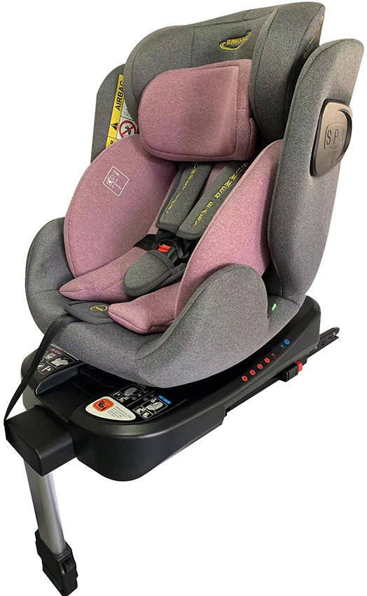 Fotelik Samochodowy COMO 40-150CM Obrotowy 360° ISOFIX z Nogą i-Size RÓŻOWY
