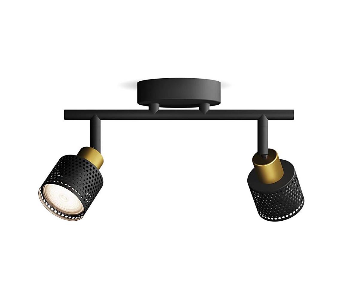Philips - Oświetlenie punktowe NIALL 2xGU10/5W/230V czarne/mosiądz