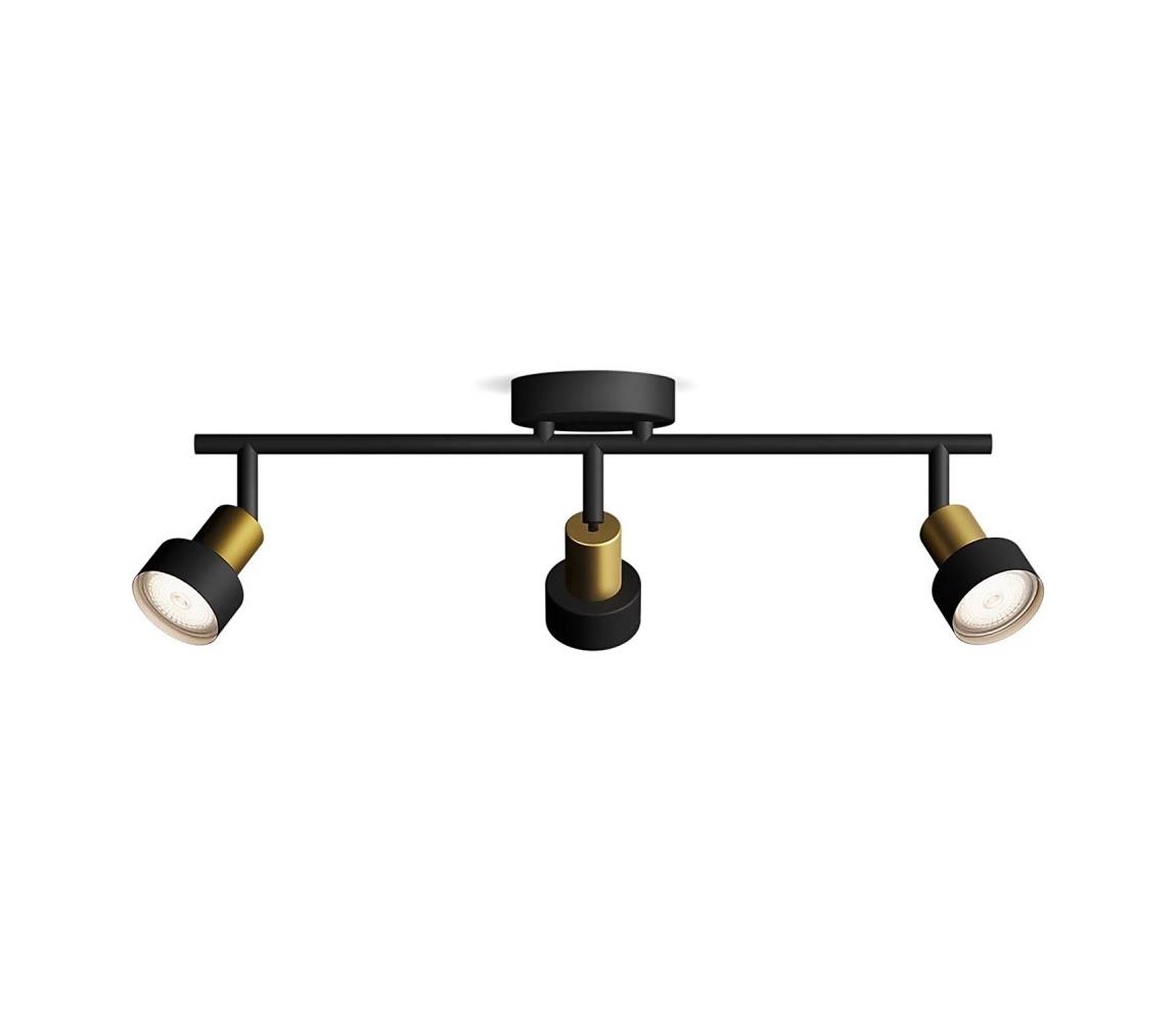 Philips - Oświetlenie punktowe CONDUIT 3xGU10/5W/230V czarne/mosiądz