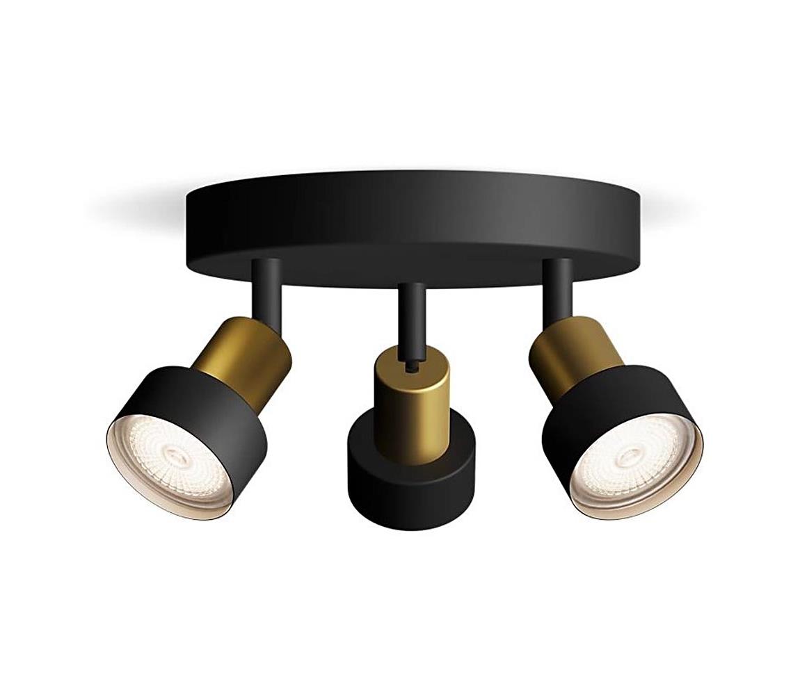 Philips - Oświetlenie punktowe CONDUIT 3xGU10/5W/230V czarne/mosiądz