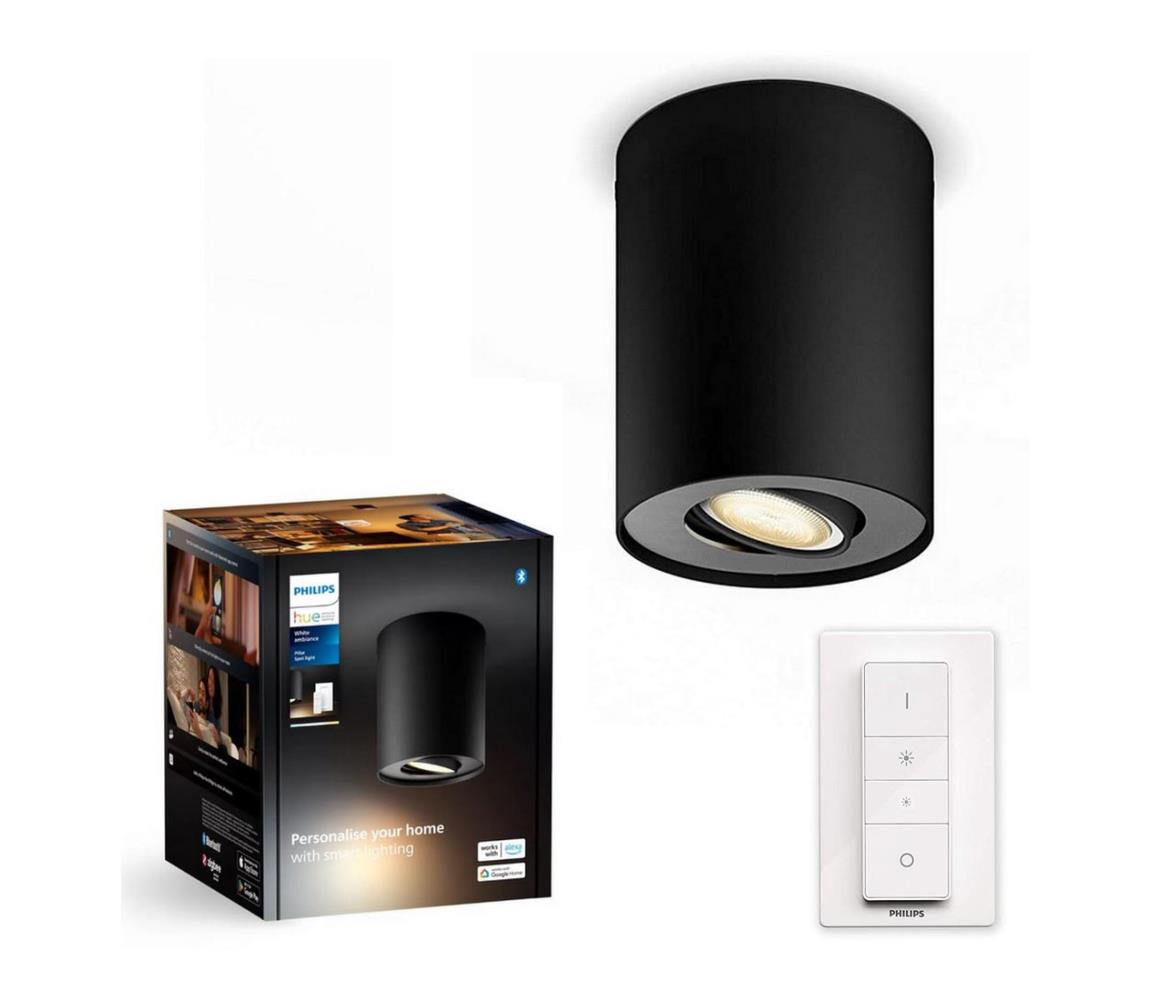 Philips - LED Ściemnialne oświetlenie punktowe Hue PILLAR 1xGU10/4,2W/230V + pilot czarne