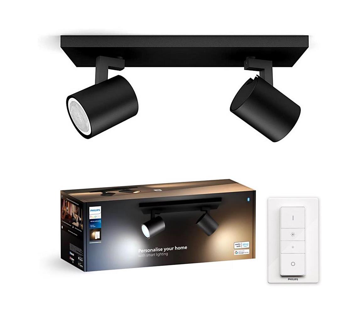 Philips - LED Ściemnialne oświetlenie punktowe Hue RUNNER 2xGU10/4,2W/230V + pilot czarne