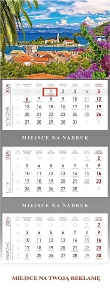 Kalendarz 2025 Trójdzielny Wyspa - Wydawnictwo Wokół nas