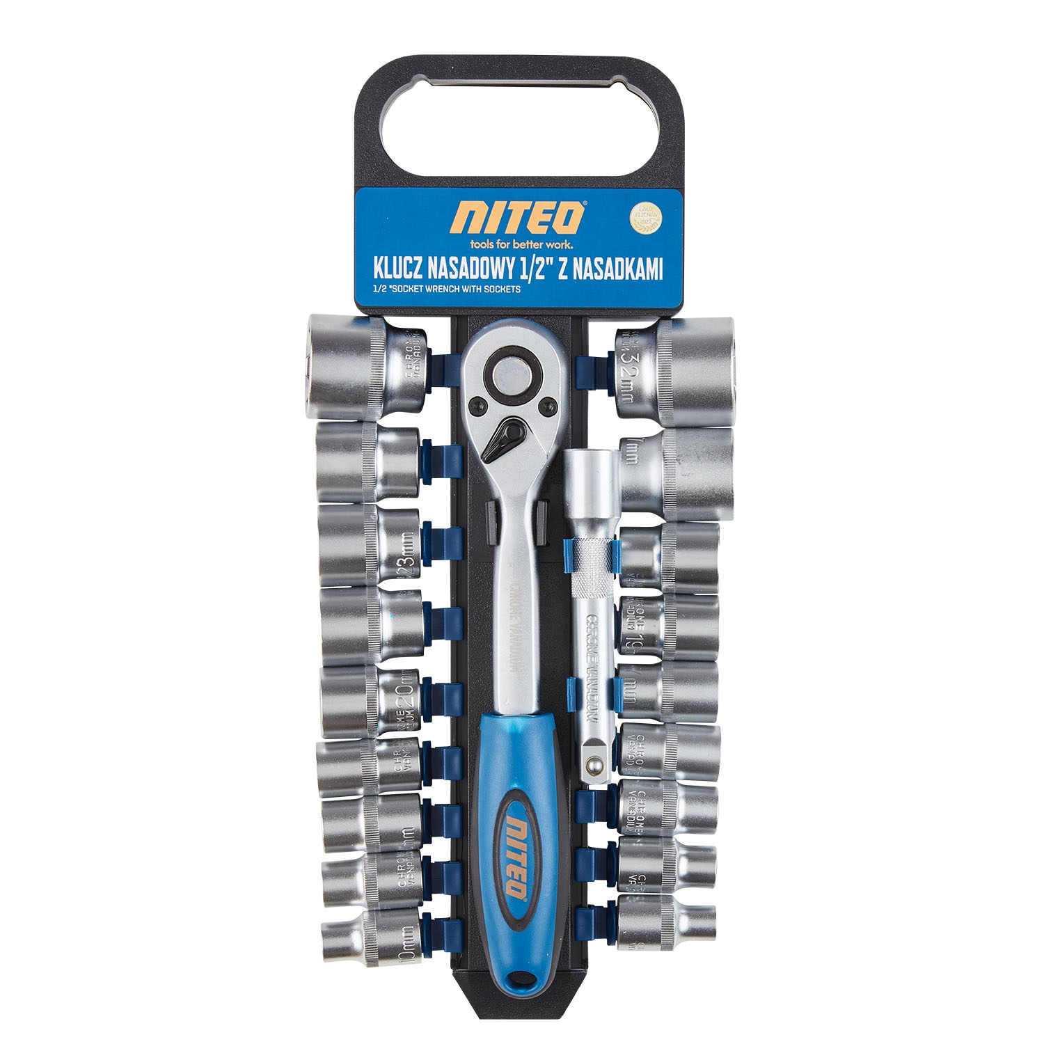 Niteo Zestaw kluczy nasadowych z grzechotką 20 elementów