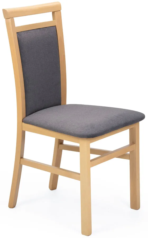 Krzesło drewniane tapicerowane klasyczne dąb artisan + grafit S2-R26