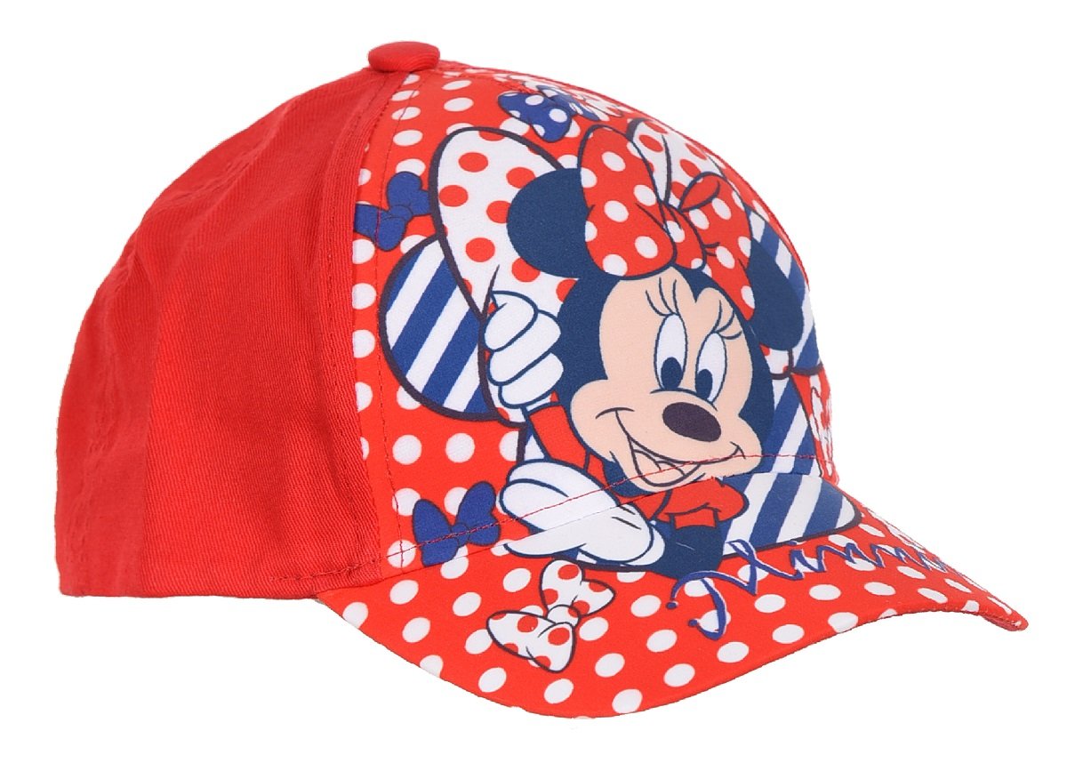 Czapka z daszkiem dla dziewczynki czerwona Myszka Minnie rozmiar 54 cm