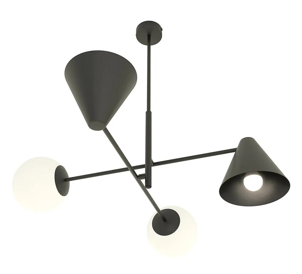 Czarna lampa sufitowa w stylu loftowym - D140 B5-E63