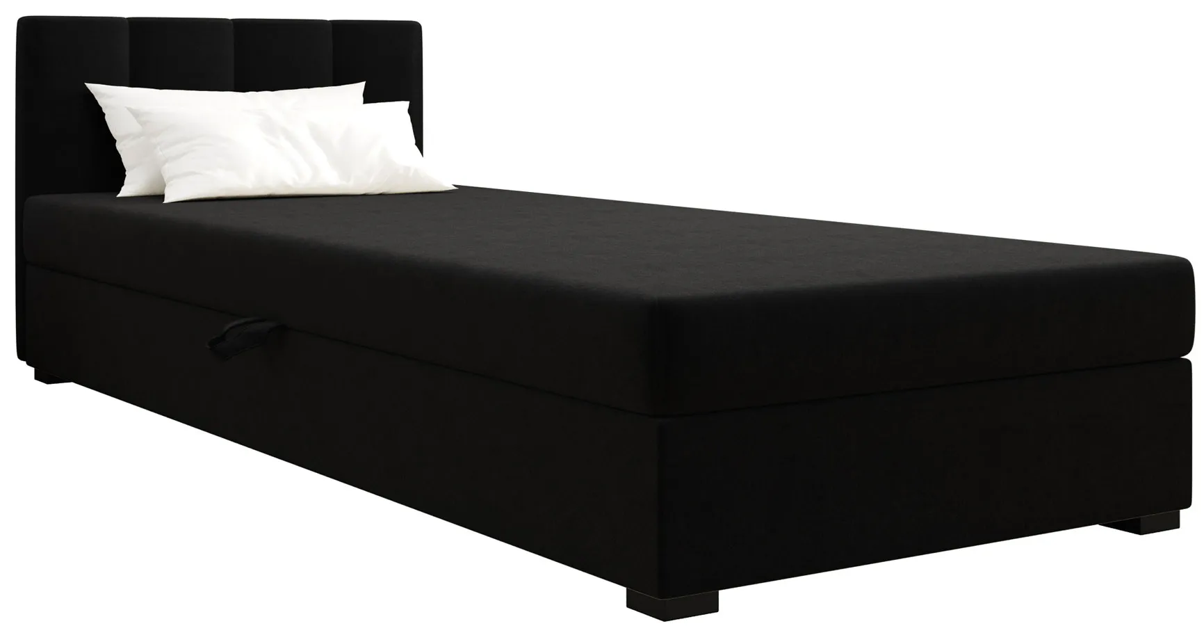 Czarne łóżko młodzieżowe tapicerowane 80x195 cm G6-H81