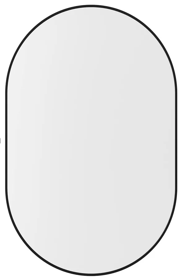 Czarne lustro owalne nowoczesne 80x40 cm - Teroso 4X