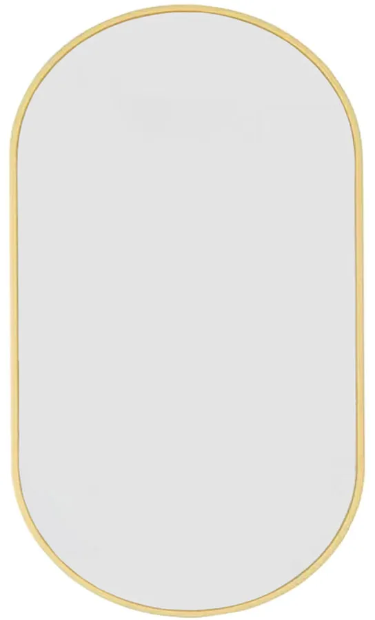 Złote lustro owalne minimalistyczne 100x50 cm Petrix