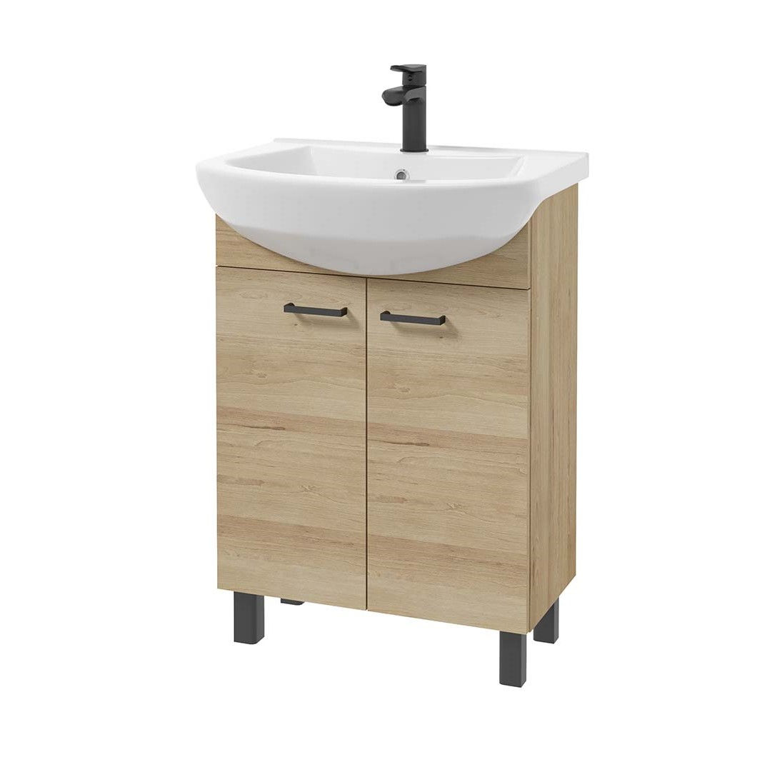 Szafka łazienkowa z umywalką Nas Novelty 55 cm dąb truflowy 207-D-06005-1565