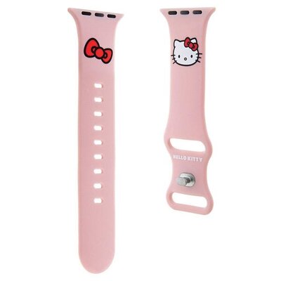 Pasek HELLO KITTY do Apple Watch 42/44/45/49mm Silicone Kitty Head Różowy HKAWLSCHBLP