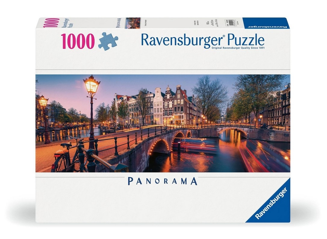 Ravensburger, Puzzle Panorama 1000: Panorama Amsterdamu (12000446). Wiek: 14+